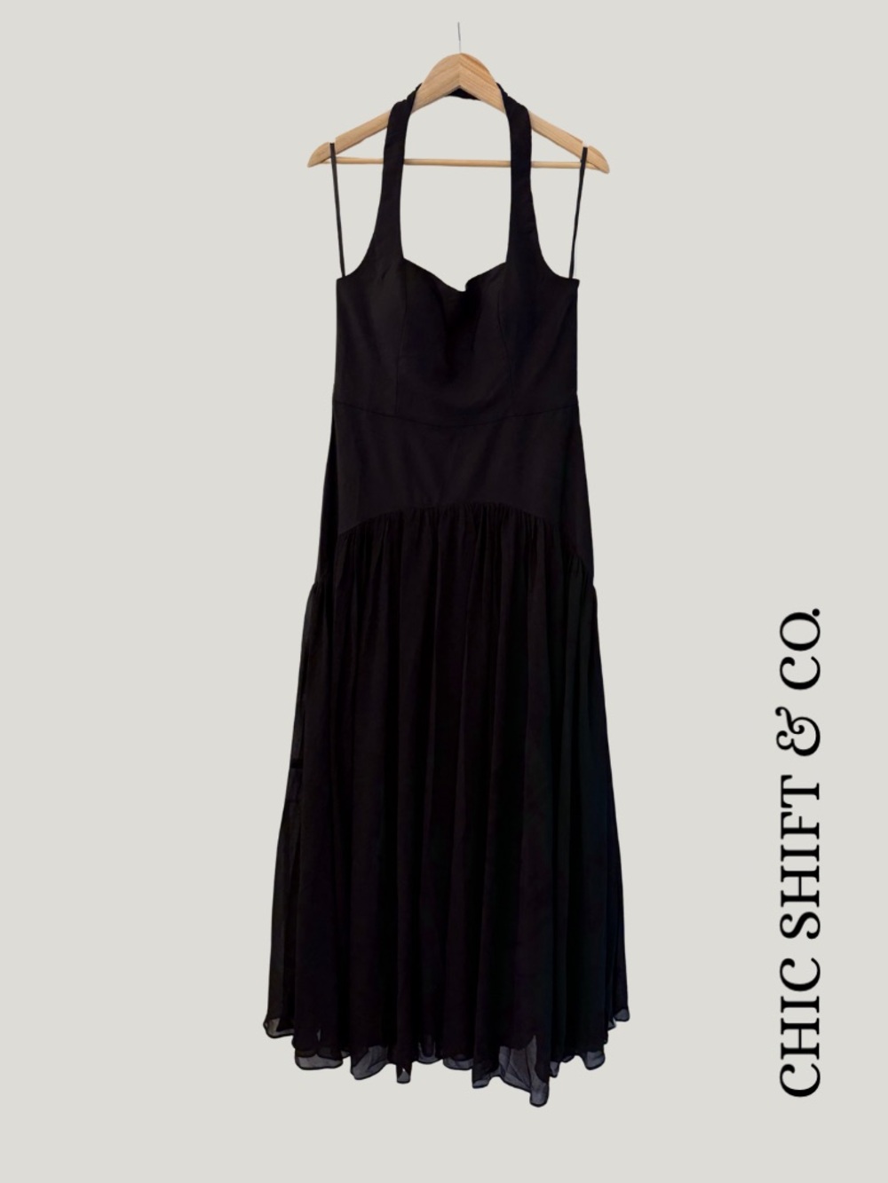 Hutch Aza A-Line Halter Dress Black Size 12